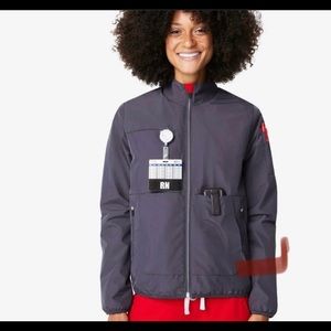 Figs warm up charcoal jacket